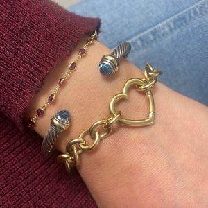 18KT Yellow Gold Tiffany & Co. Charm Bracelet with Heart Clasp